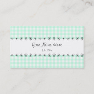 Aqua Gingham stripe cartão de visita