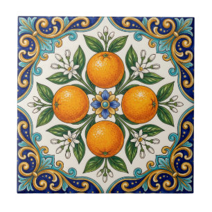 Aqua Italian Majolica Design de Laranja Cítrica