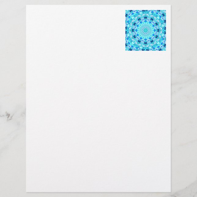 Aqua Lace, Delicado, Abstrato Mandala (Frente)