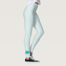 Aqua Lotus Bolinhas Yoga Leggings