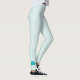 Aqua Lotus Bolinhas Yoga Leggings