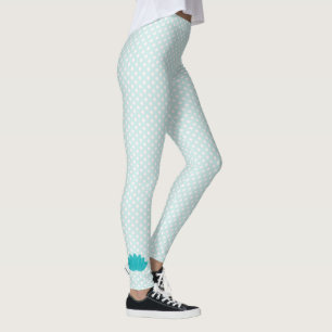 Aqua Lotus Bolinhas Yoga Leggings