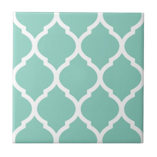 Aqua Marroquino Quatrefoil Azulejo Cerâmico Padrão