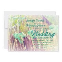 Aqua Mason Jars sobre Convites para Casamento de P