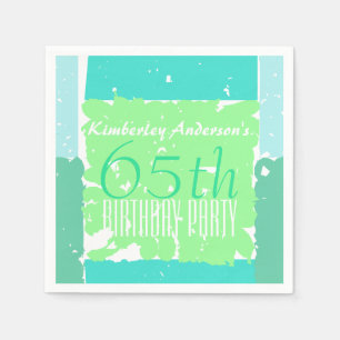 Aqua Mint Green Colors 65 anos papel guardanapos