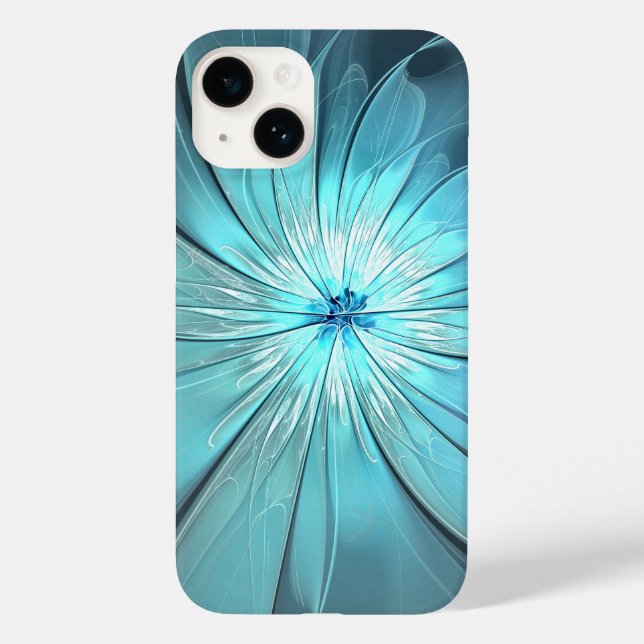 Aqua Modern Flower Phone Case (Verso)