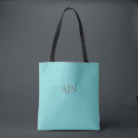Aqua Monogrammed Tote Bag<br><div class="desc">Personalize esta bolsa de tote de na moda alterando as letras do monograma.</div>