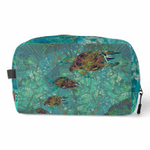 Aqua Mosaico Lg Zippered_Bag Tartarugas Indigenosi