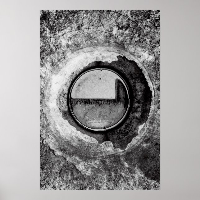 "Aqua Orb Cinzas" Posters de arte JTG (Frente)