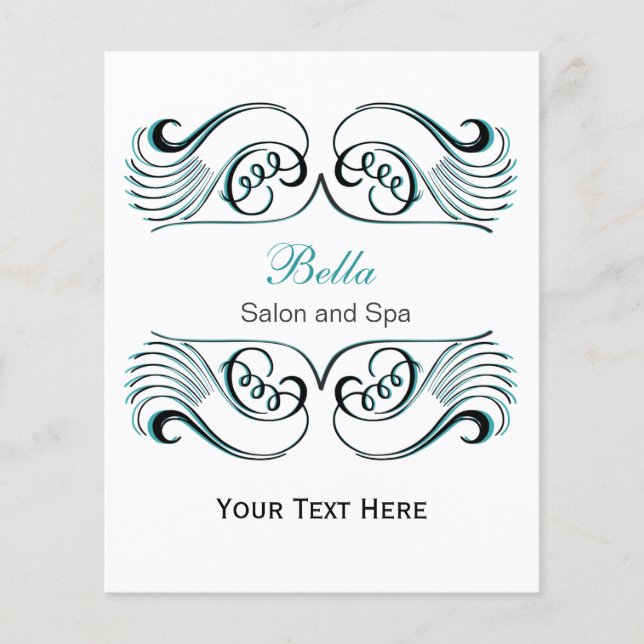 aqua, panfletos negros e brancos de chic Business (Frente)