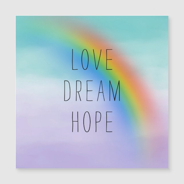 Aqua Purple Rainbow Inspirational Love Esperança (Frente)