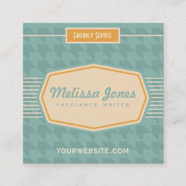 Aqua retro do cartão de visita da forma do