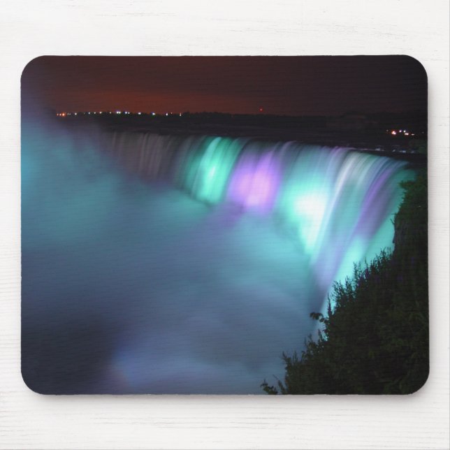 Aqua roxo Mousepad da noite de Niagara Falls (Frente)