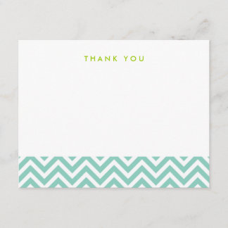 Aqua Simple Chevron Obrigado A Notar Cartões