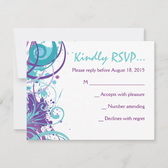 AQUA SWIRLS & STARS Bat Mitzvah Convite (Frente)