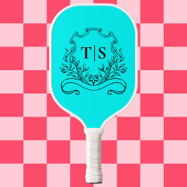 Aqua Teal Monogram Tropical Classic Crest