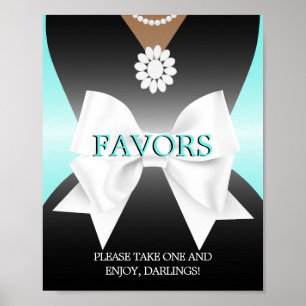 Aqua Tiffany Chá de fraldas Favorece Sinal Poster