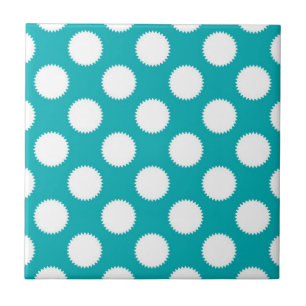 Aqua Turquoise e padrão de Bolinhas branca