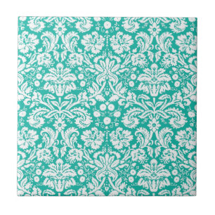 Aqua Turquoise Teal cor damasco