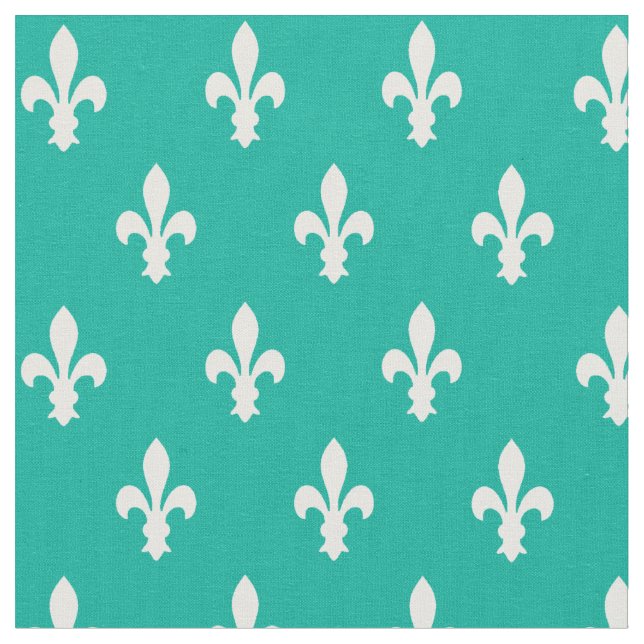 Aqua Victorian Fleur de Lys Tecido (Detalhe)