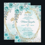 Aqual Teal Turquoise2 Mis Quince Convite<br><div class="desc">Aqual Teal Turquoise2 Mis Quince Convite Mis Quince Anos,  15 Birthday</div>