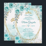 Aqual Teal Turquoise2 Mis Quince Convite<br><div class="desc">Aqual Teal Turquoise2 Mis Quince Convite Mis Quince Anos,  15 Birthday</div>