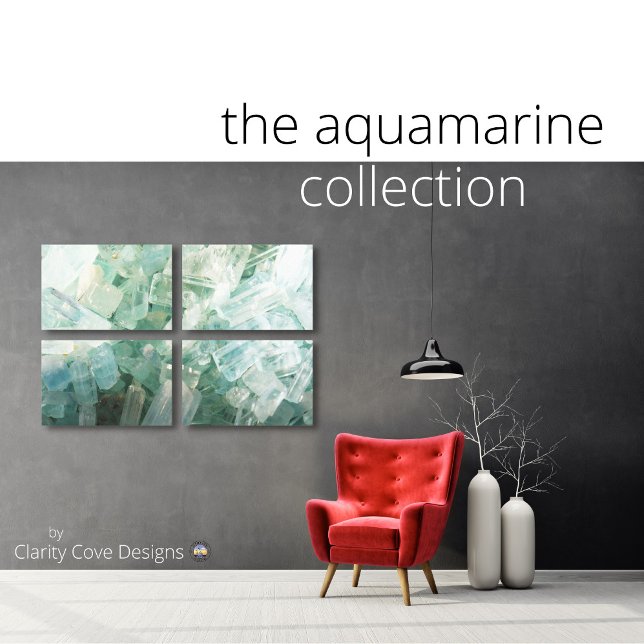 Aquamarine Gemstone Crystal Stretch Canvas (Criador carregado)