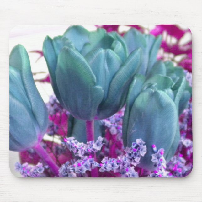 Aquamarine Tulips Mousepad (Frente)