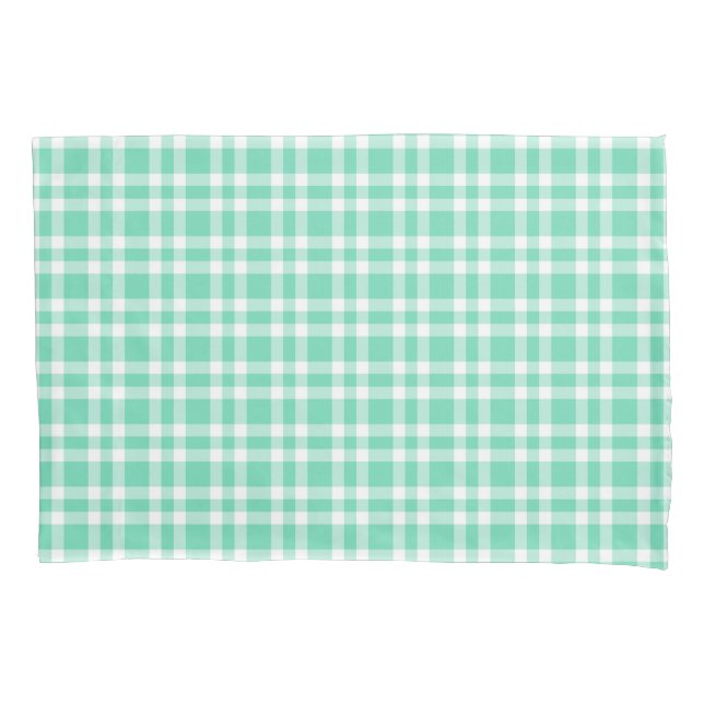 Aquamarine White Plaid Pattern (Frente-Esquerda)