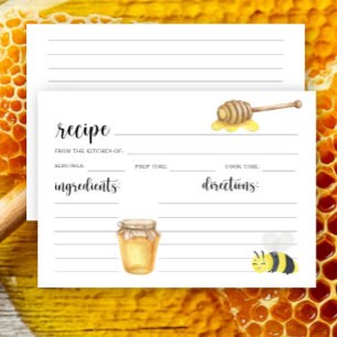 Aquarela abelha - cartão de receita