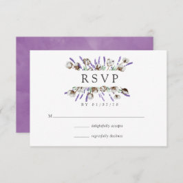 Aquarela Algodão Lavanda Casamento Campo RSVP Ca