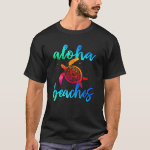Aquarela Aloha Praga Tartaruga Camisa Havaí Mar