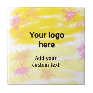 Aquarela amarela simples adicione seu logotipo tex