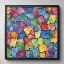 Aquarela Arco Arco-Íris Vidro Estampado