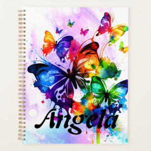 Aquarela Arco-Íris Flutuante Borboletas Planejador