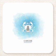 Aquarela Astrologia - Conjunto de Porta-Copos de P