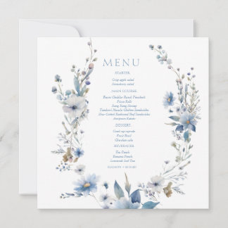 Aquarela Azul Poético Floral Casamento de Primaver