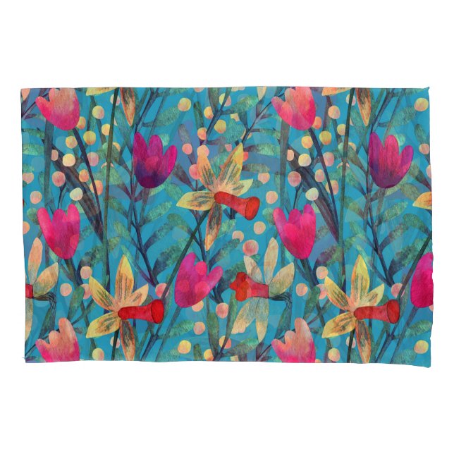 Aquarela Brilhante: Design Floral Sem Costura. (Frente)