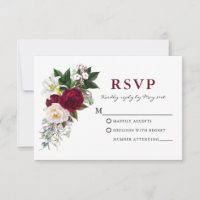 Aquarela Burgundy Floral Verde RSVP