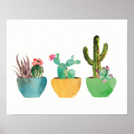 Aquarela Cactus e Impressão Suculto