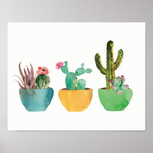 Aquarela Cactus e Impressão Suculto (Frente)