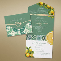 Aquarela Casamento Mediterrâneo Limão