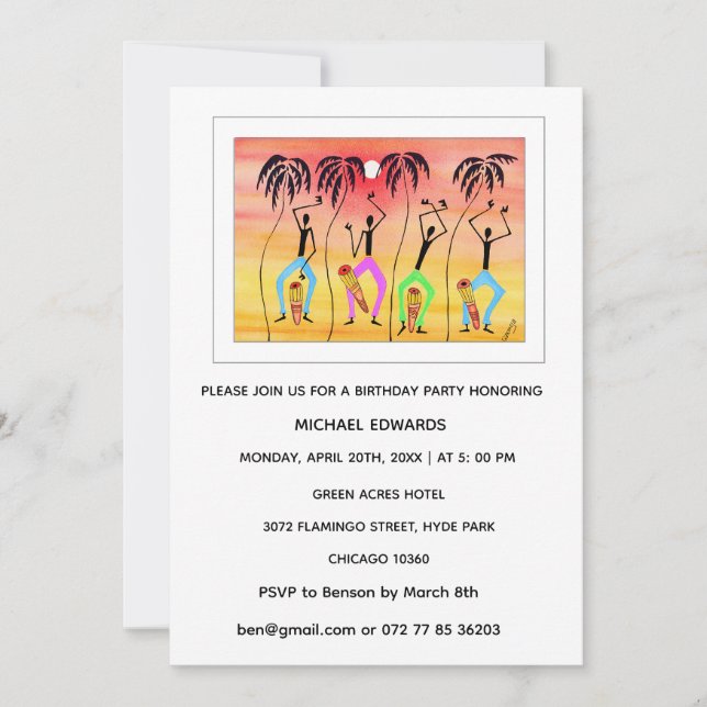 Aquarela, Celebração de Vamos, Convite de Aniversá (Frente)