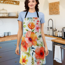 Aquarela Cheia e Brilhante Apron Floral