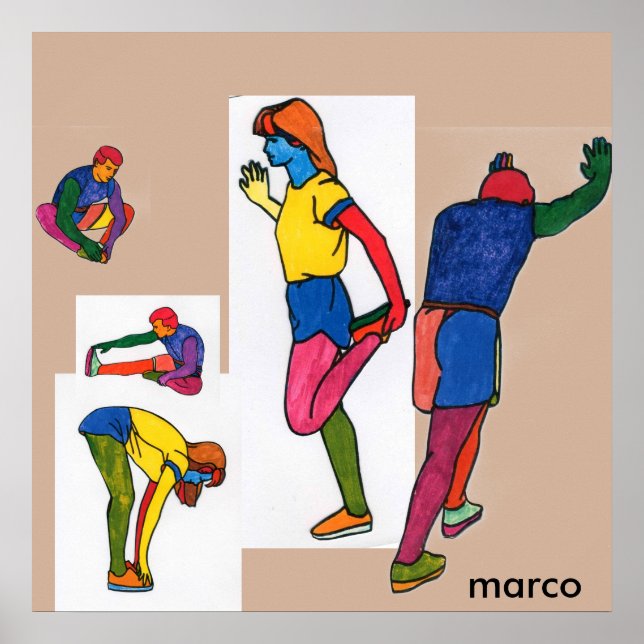 Aquarela Colorida SemEsticar Exercícios Poster (Frente)