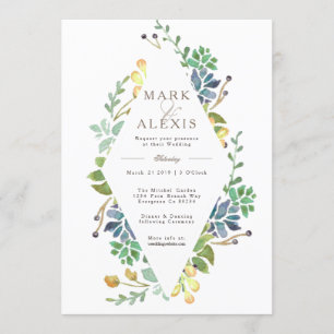 Aquarela Convite de casamento