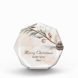 Aquarela Cor neutra árvore de Natal