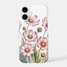 Aquarela Cosmos Rosa