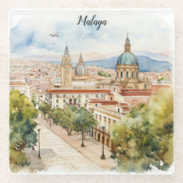 Aquarela da arquitetura de Espanha de Málaga