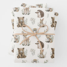 Aquarela de Animais da Floresta Fofa